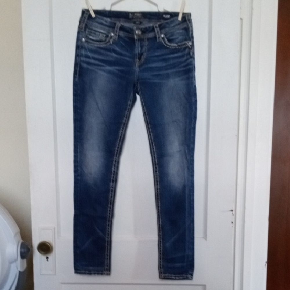 Silver AIKO Jeans Blue Mid-Skinny Fit Denim with Rich Indigo Hue 29 X 31